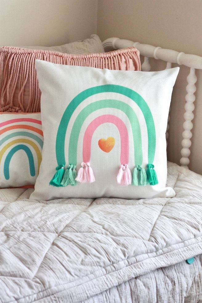 Rainbow online tassel pillow